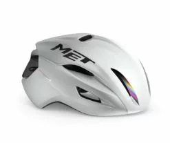 Met Casco Manta Mips Blanco Holografico